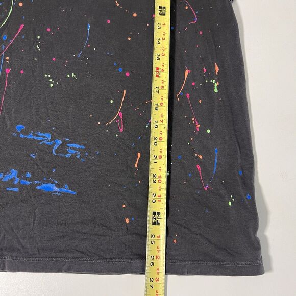 Michael Lauren T Shirt Womens S Gray Oversized Short Sleeve Grafiti Distressed - Picture 4 of 6